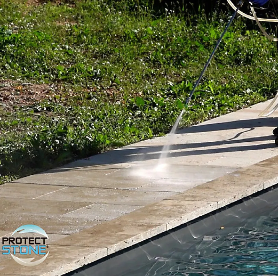 Protect stone Hydrofuge Travertin & Terrasse - Imperméabilisant Oléofuge Pierre Naturelle, Béton Protection Longue Durée Int/Ext 5L (100m²)