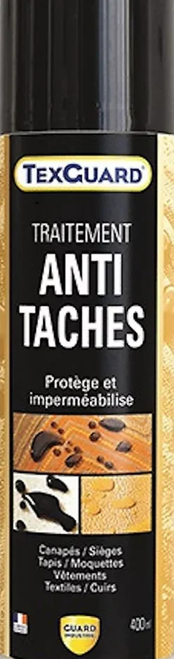 Guard Industrie Imperméabilisant Antitache Tissu TEXGUARD aérosol 400ml Aérosols Cuir Velours Hydrofuge Invisible Canapé Tapis Rideau Moquette Outlet