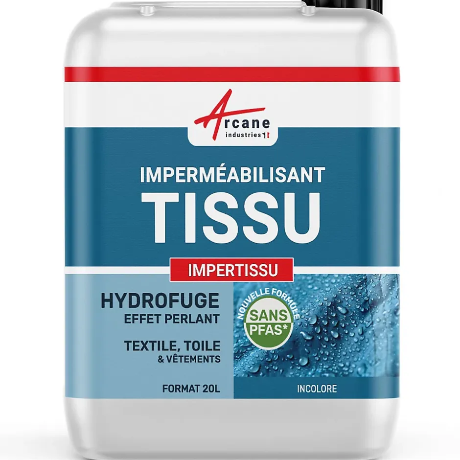 Arcane Industries IMPERMEABILISANT ANTI-TACHES ET HYDROFUGE POUR TISSU - IMPERTISSU - 20 L (jusqu'à 200 m²) - Discount