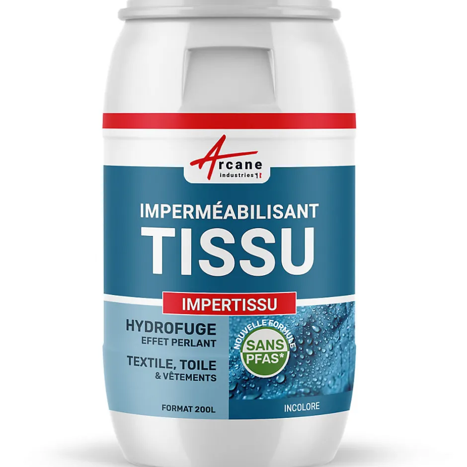 Arcane Industries IMPERMEABILISANT ANTI-TACHES ET HYDROFUGE POUR TISSU - IMPERTISSU - 200 L (jusqu'à 2000 m²) -