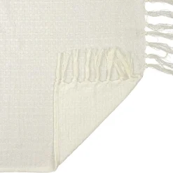 The Home Deco Factory Jeté de canapé en coton gaufré 170x250 cm Ivoire Sale