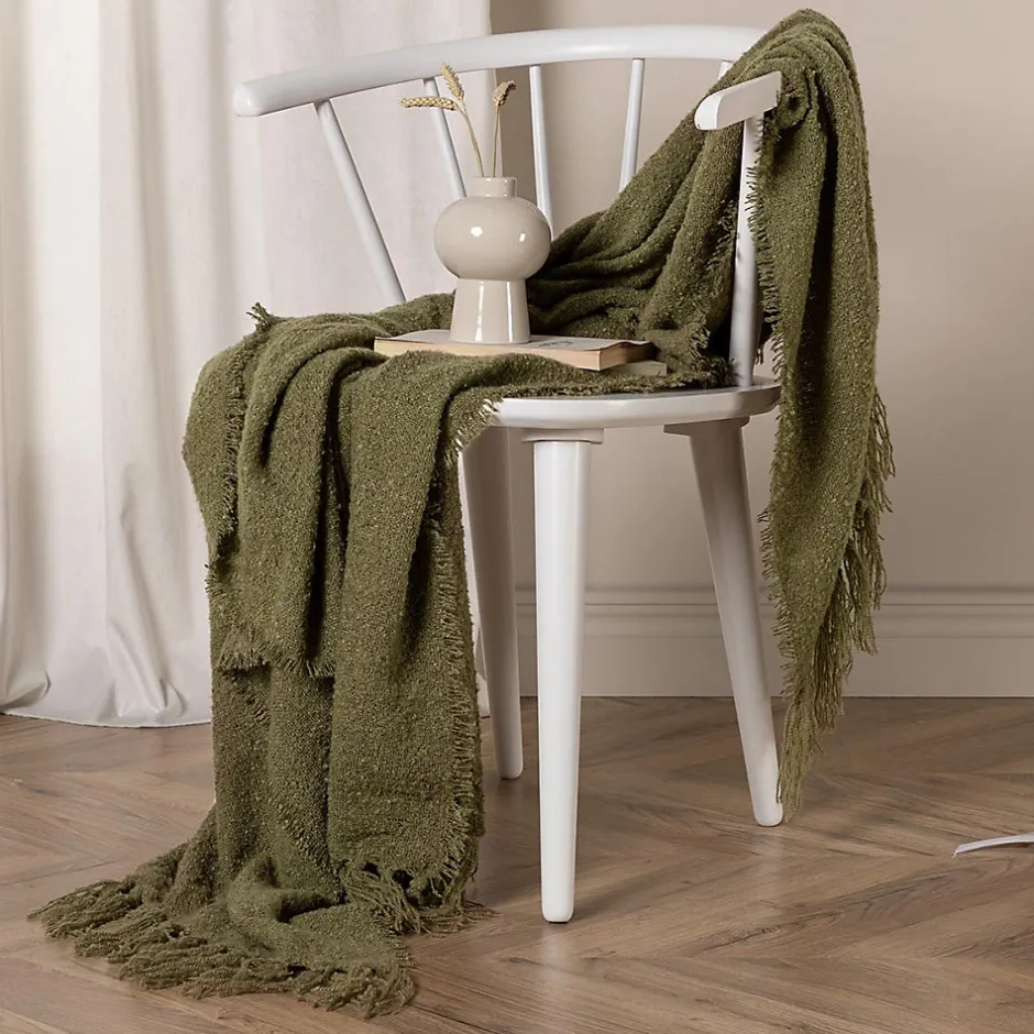 Venture Home Jeté de canapé en polyester avec pampilles Stanly 170x130 cm Vert