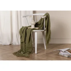 Venture Home Jeté de canapé en polyester avec pampilles Stanly 170x130 cm Vert