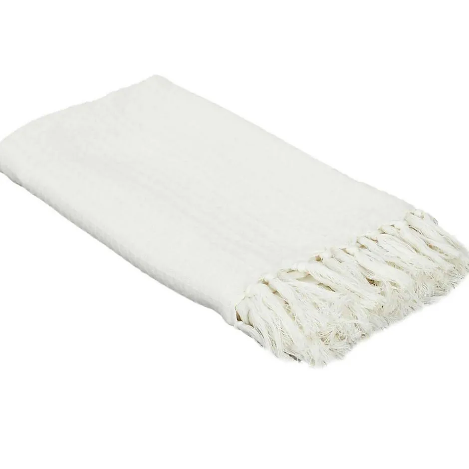 The Home Deco Factory Jeté de canapé gaufré en coton 130x160 cm