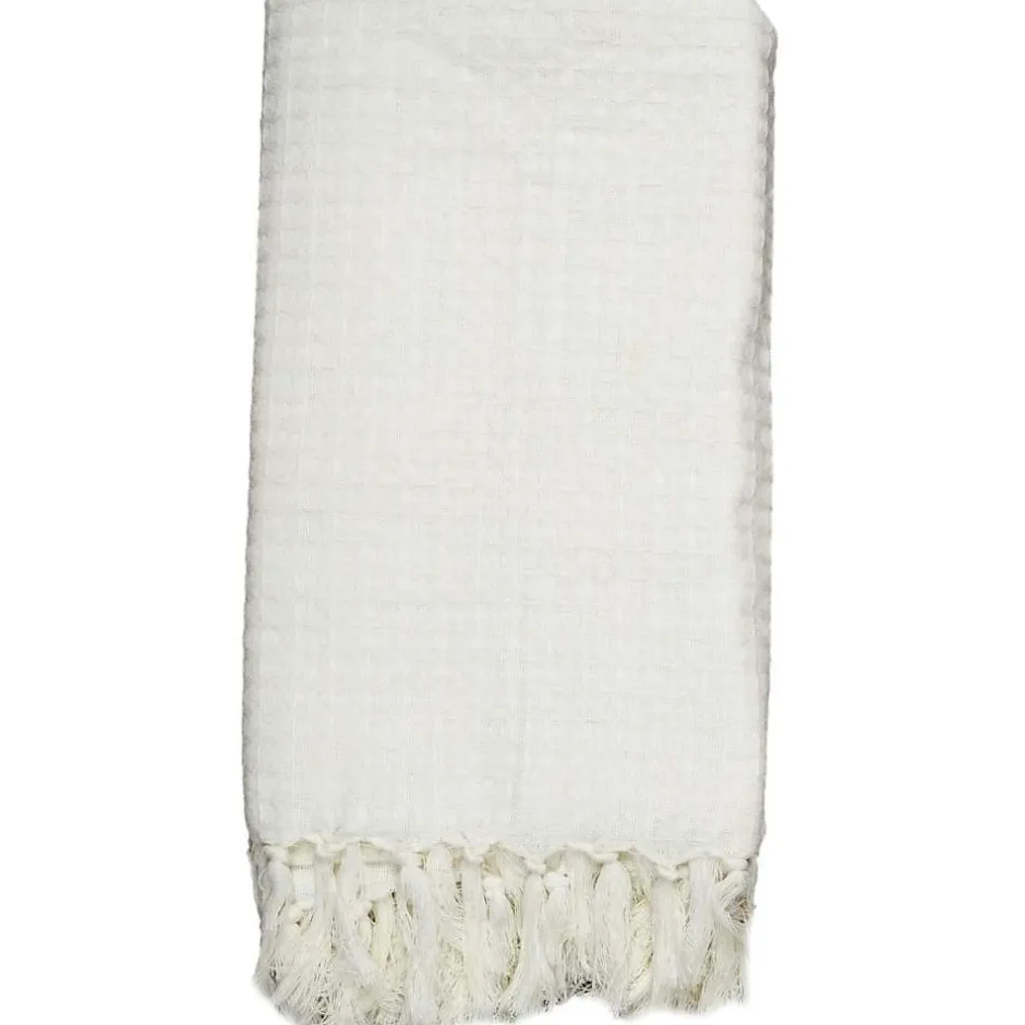 The Home Deco Factory Jeté de canapé gaufré en coton 130x160 cm