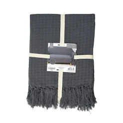 The Home Deco Factory Jeté de canapé gaufré 170x250 cm anthracite