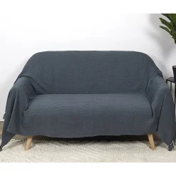 The Home Deco Factory Jeté de canapé gaufré 170x250 cm anthracite