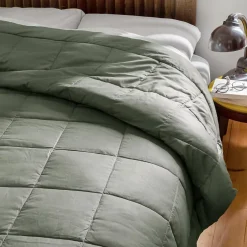 Jeté de lit - Effet duvet (160x240 cm - Kaki) New
