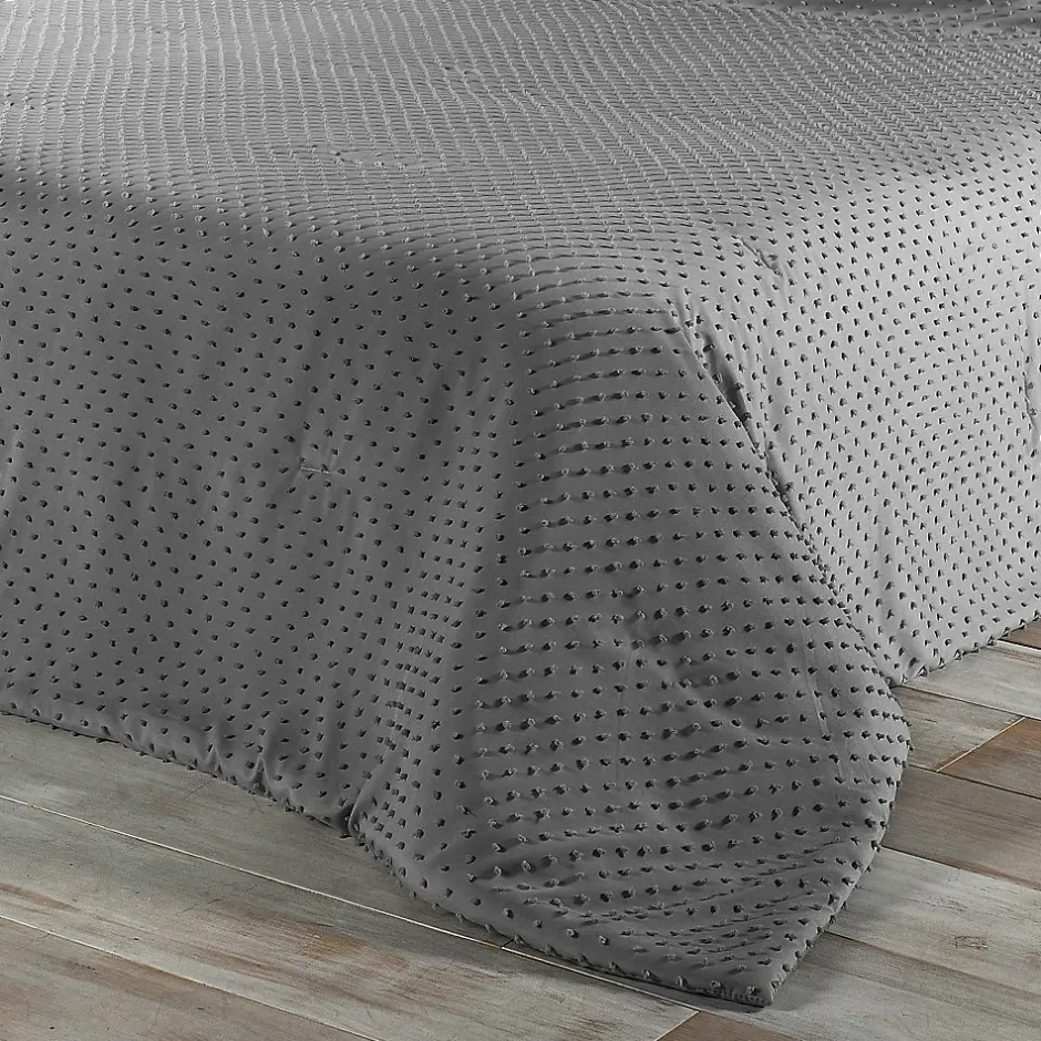 Linder Jeté de lit à petits pompons (180x240 cm - Gris clair)