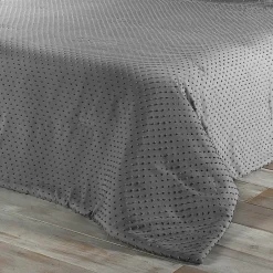 Linder Jeté de lit à petits pompons (250x260 cm - Gris clair) Online
