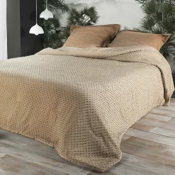 Linder Jeté de lit à petits pompons (180x240 cm - Beige) Clearance