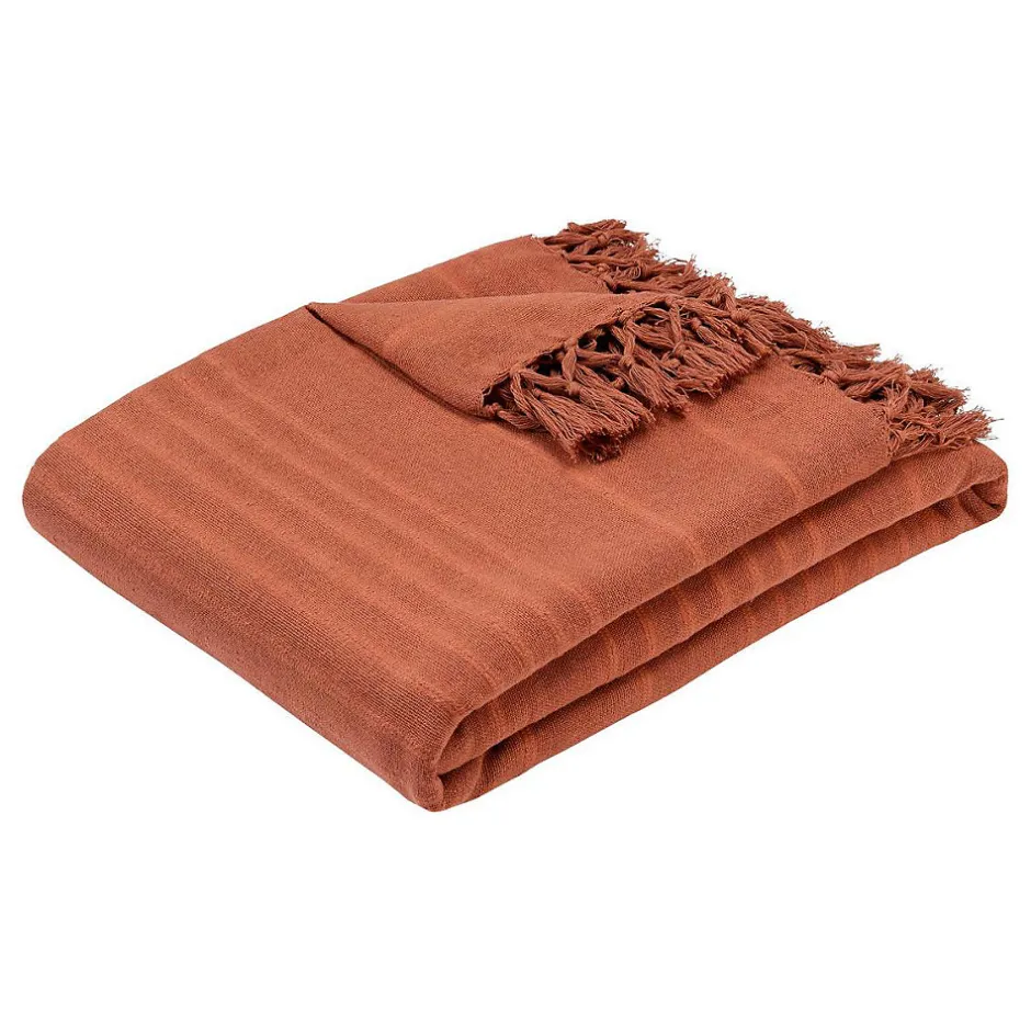 Atmosphera Créateur D'Intérieur Jeté de lit Anjali 220x160 terracotta en coton - Atmosphera Sale
