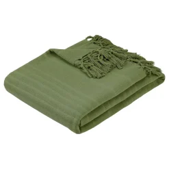 Atmosphera Créateur D'Intérieur Jeté de lit Anjali 220x160 vert kaki en coton - Atmosphera
