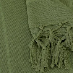 Atmosphera Créateur D'Intérieur Jeté de lit Anjali 220x160 vert kaki en coton - Atmosphera