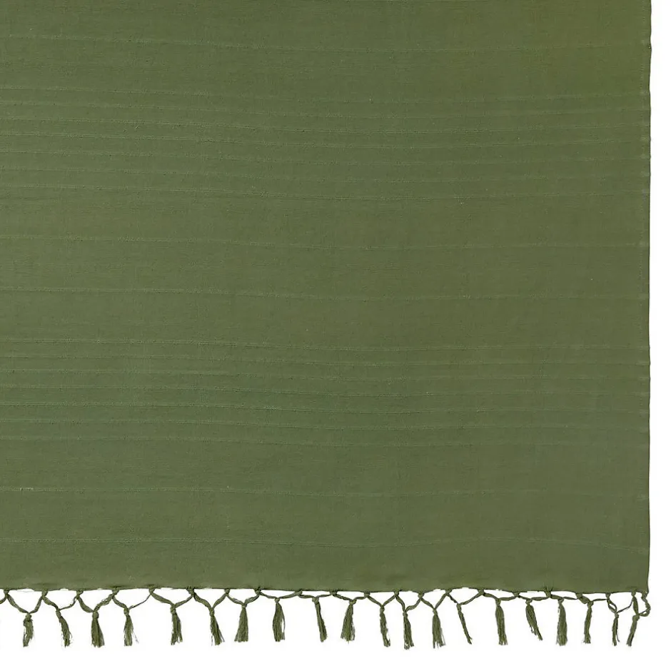 Atmosphera Créateur D'Intérieur Jeté de lit Anjali 220x160 vert kaki en coton - Atmosphera