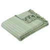 Atmosphera Créateur D'Intérieur Jeté de lit Anjali 220x160 vert céladon en coton - Atmosphera
