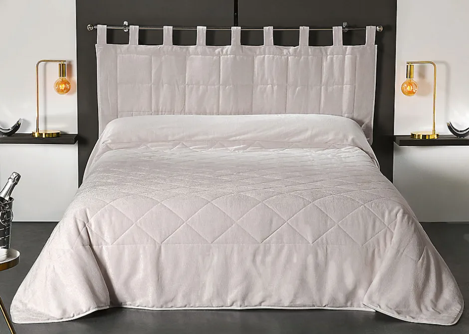 Linder Jeté de lit aspect velours (180x240 cm - Beige)