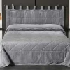 Linder Jeté de lit aspect velours (180x240 cm - Gris clair) Discount