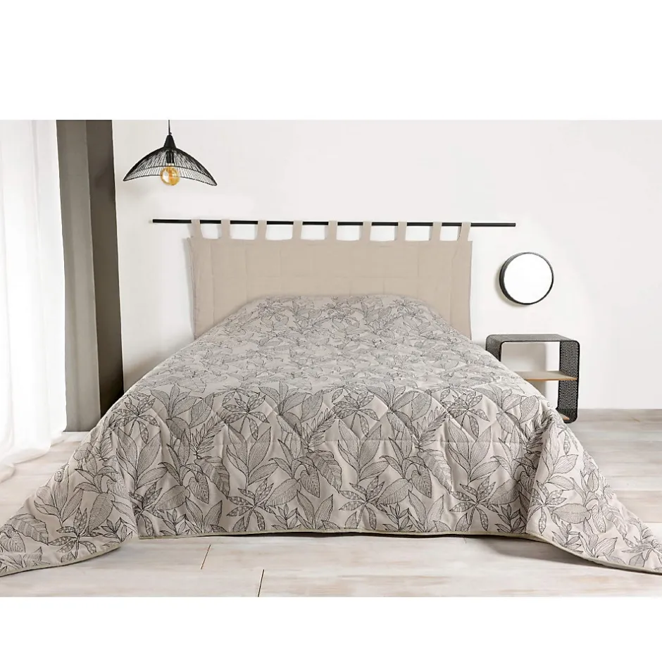 Linder Jeté de lit aux feuilles stylisées (240x260 cm - Beige)