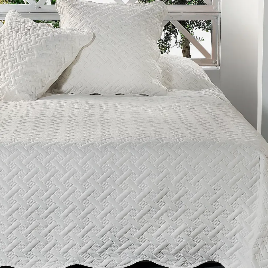 Linder Jeté de lit aux formes géométriques surpiquées (180x240 cm - Ecru) Sale