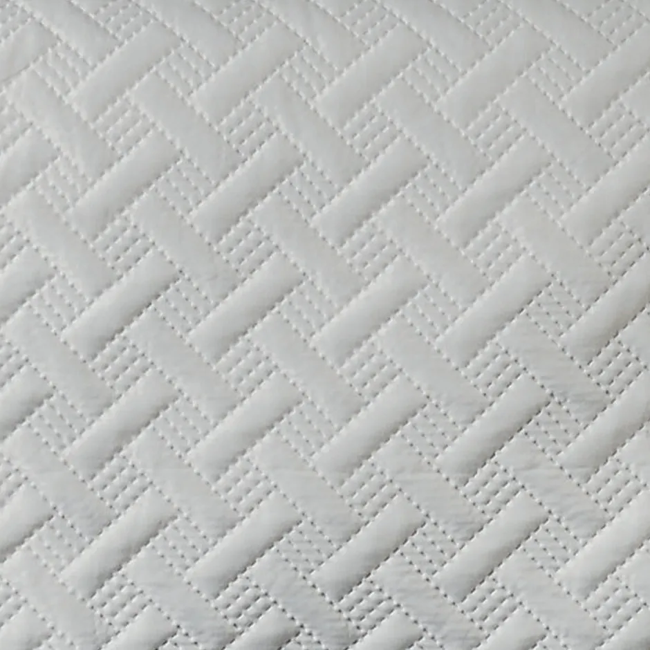 Linder Jeté de lit aux formes géométriques surpiquées (230x250 cm - Ecru)