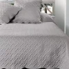 Linder Jeté de lit aux formes géométriques surpiquées (250x260 cm - Gris clair) Outlet