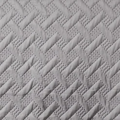 Linder Jeté de lit aux formes géométriques surpiquées (250x260 cm - Gris clair) Outlet