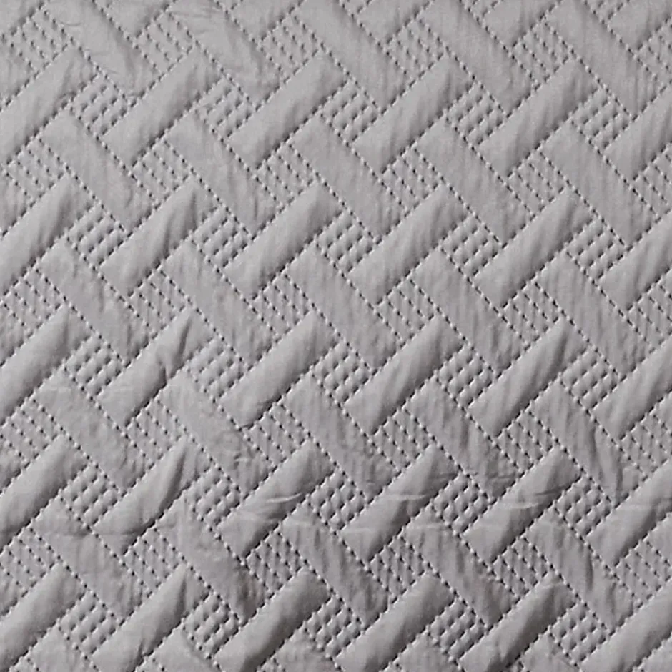 Linder Jeté de lit aux formes géométriques surpiquées (250x260 cm - Gris clair) Outlet