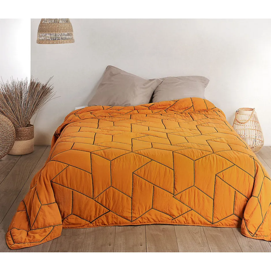 Linder Jeté de lit Calisson (150x200 cm - Orange)