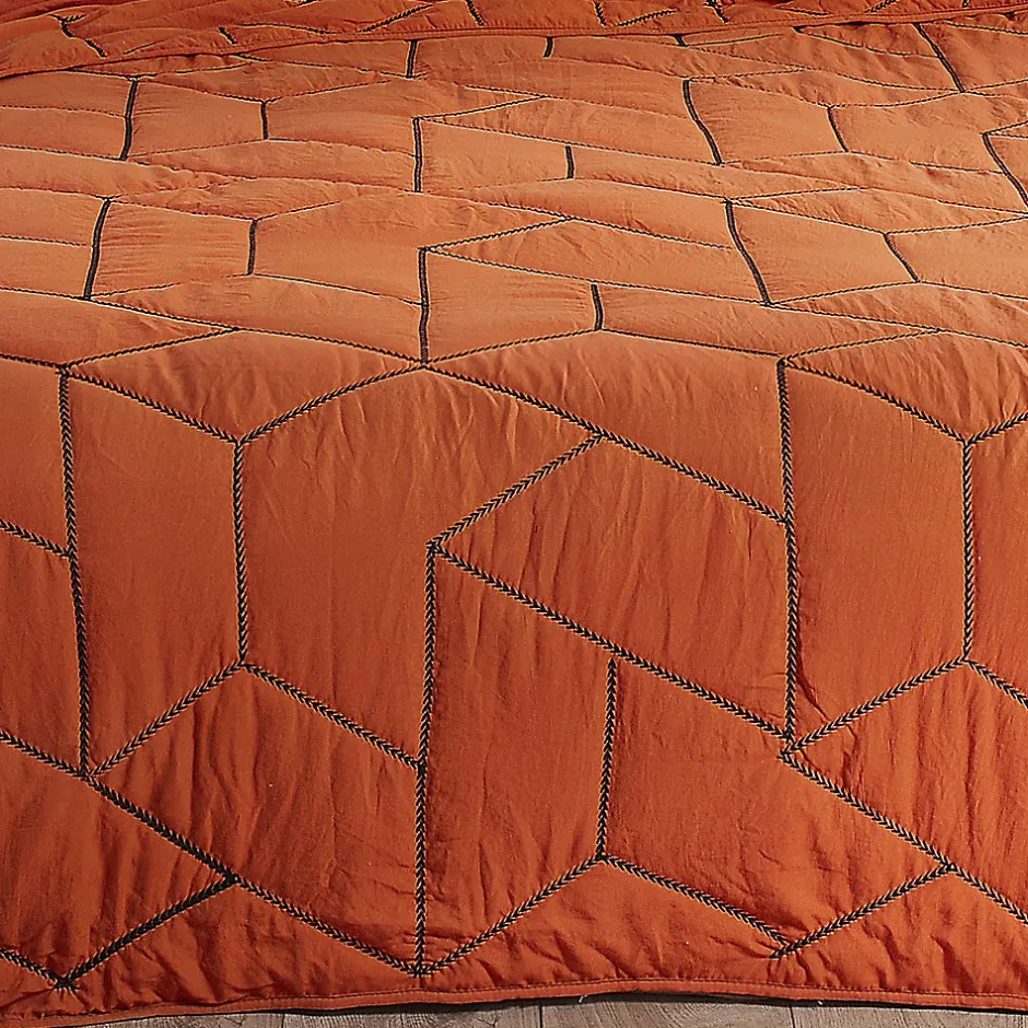 Linder Jeté de lit Calisson (250x260 cm - Orange)