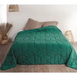 Linder Jeté de lit Calisson (250x260 cm - Vert emeraude)