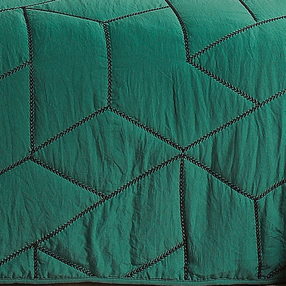 Linder Jeté de lit Calisson (250x260 cm - Vert emeraude)