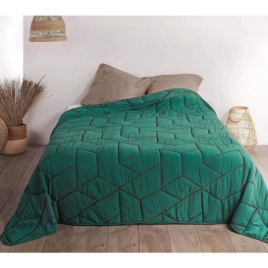 Linder Jeté de lit Calisson (150x200 cm - Vert emeraude) Best