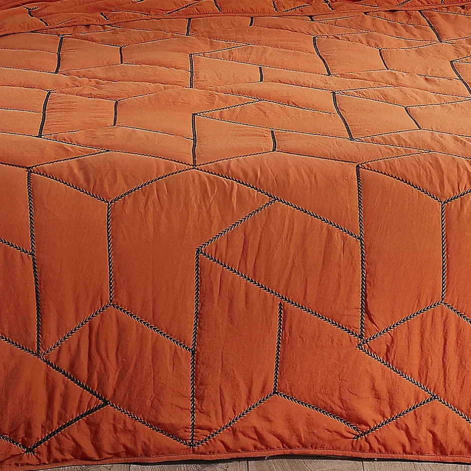Linder Jeté de lit Calisson (150x200 cm - Rouge Orangé) Hot