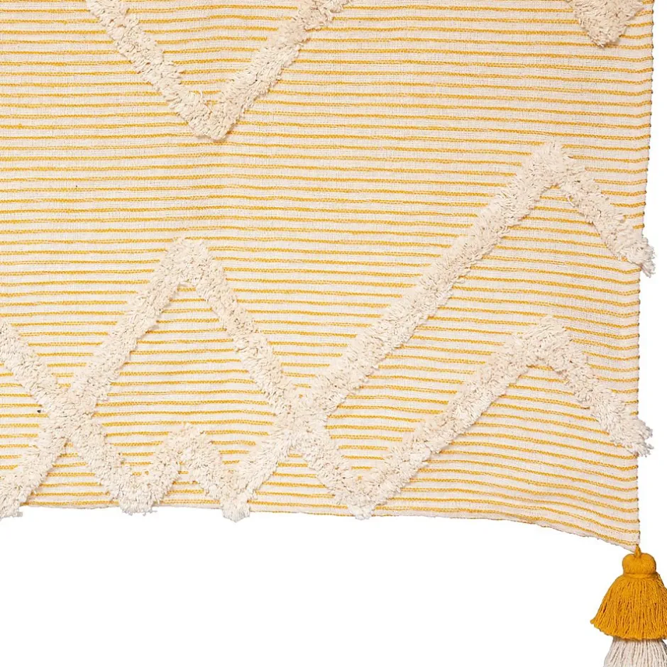 Atmosphera Créateur D'Intérieur Jeté de lit "Carmen" - jaune ocre - coton tufté 130x180 cm - Atmosphera Best