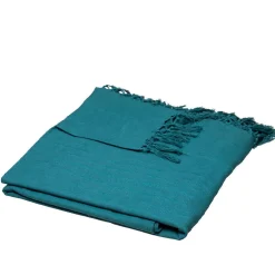 Atmosphera Créateur D'Intérieur Jeté de lit en coton - bleu canard 230x250 cm - Atmosphera