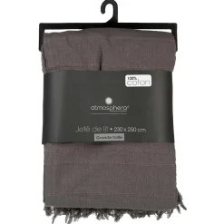 Atmosphera Créateur D'Intérieur Jeté de lit en coton - gris 230x250 cm - Atmosphera