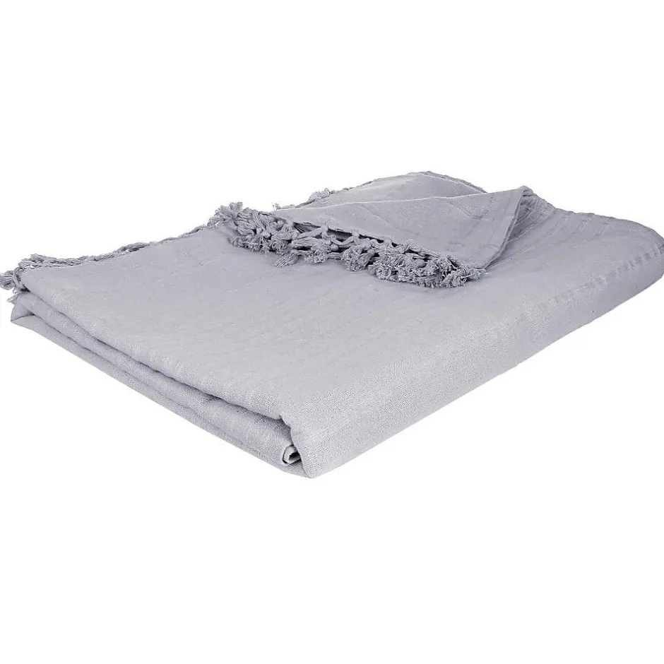 Atmosphera Créateur D'Intérieur Jeté de lit en coton - gris clair 230x250 cm - Atmosphera