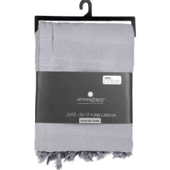 Atmosphera Créateur D'Intérieur Jeté de lit en coton - gris clair 230x250 cm - Atmosphera