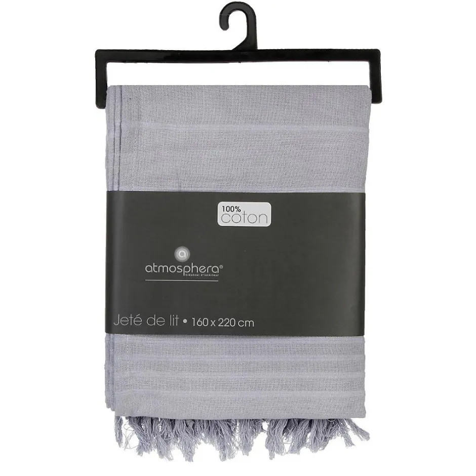 Atmosphera Créateur D'Intérieur Jeté de lit en coton - gris clair 160x220 cm - Atmosphera Online