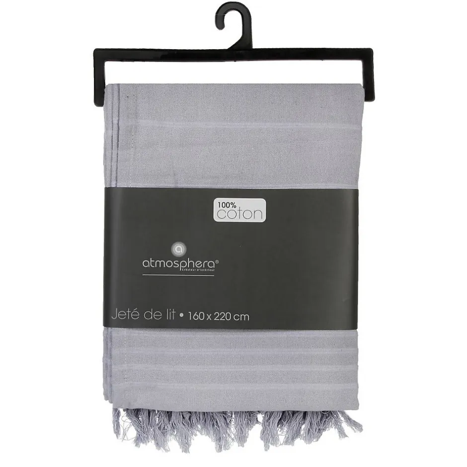 Atmosphera Créateur D'Intérieur Jeté de lit en coton - gris clair 160x220 cm - Atmosphera Online