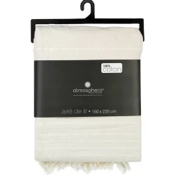 Atmosphera Créateur D'Intérieur Jeté de lit en coton - ivoire 160x220 cm - Atmosphera Clearance