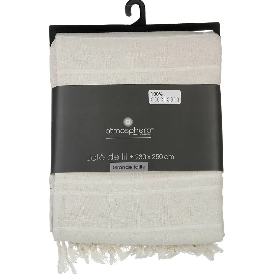 Atmosphera Créateur D'Intérieur Jeté de lit en coton - ivoire 230x250 cm - Atmosphera