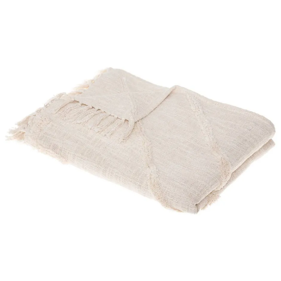Atmosphera Créateur D'Intérieur Jeté de lit Inca en coton tufté - ivoire 130x180 cm - Atmosphera Best