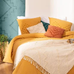 Atmosphera Créateur D'Intérieur Jeté de lit Inca en coton tufté - ivoire 130x180 cm - Atmosphera Best