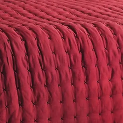 Linder Jeté de lit matelassé et uni (150x200 cm - Rouge) Outlet