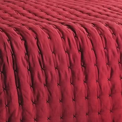 Linder Jeté de lit matelassé et uni (230x250 cm - Rouge)