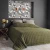 Linder Jeté de lit matelassé et uni (150x200 cm - Vert foncé)