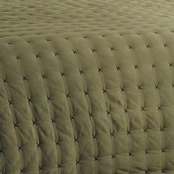Linder Jeté de lit matelassé et uni (150x200 cm - Vert foncé)