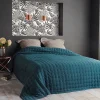 Linder Jeté de lit matelassé et uni (230x250 cm - Bleu)